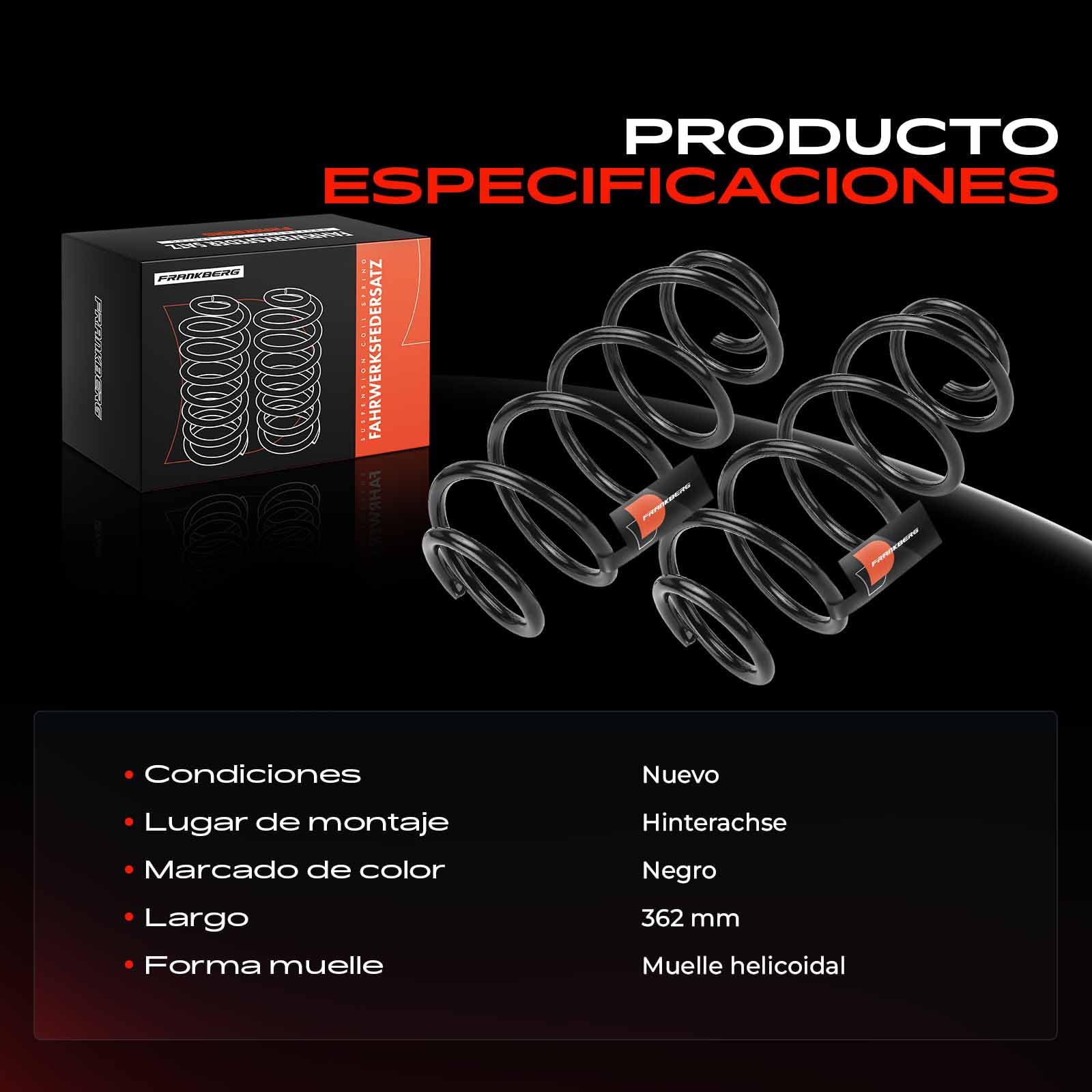 Frankberg 2 muelles de suspensión para eje trasero 550207712R | Compatible con: K.a.n.g.o.o/Grand K.a.n.g.o.o KW0/1, K.a.n.g.o.o Express FW0/1