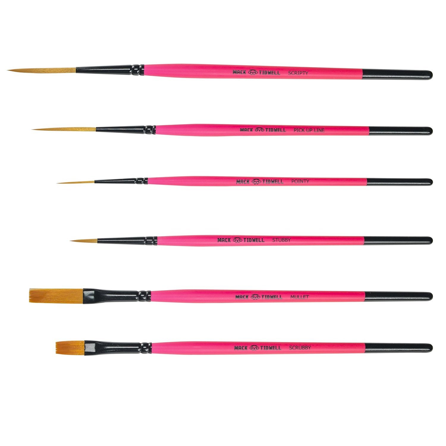 Mack Brush Andrew Mack/Jeral Tidwell Broken Pinkies 6 Set with Synthetic Bristles