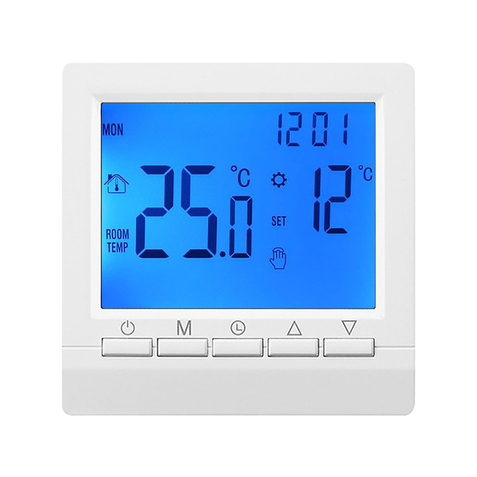 Irishom Termostato Inteligente para Caldera,Controlador de Caldera con Cable y Funcionamiento a batería con Pantalla Digital LCD, termostato programable semanal de Ahorro de energía 5+2