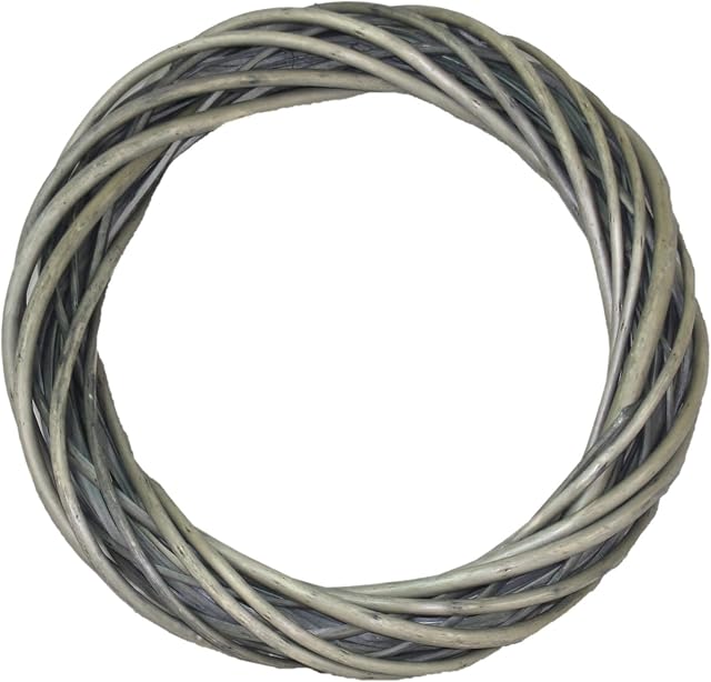 Small Antique Wash Willow Ring Wreath 35cm Diameter
