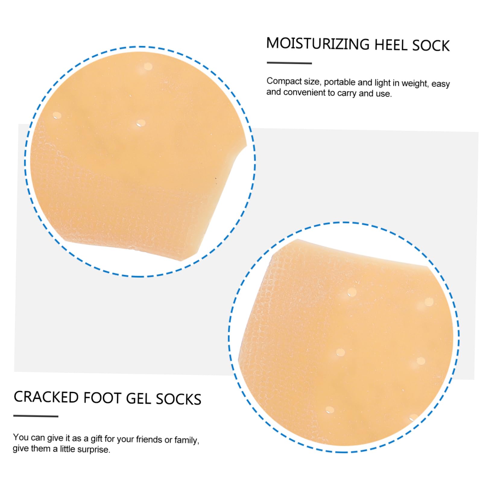 HONMEET 5 Pairs Moisturizing Heel Socks Gel Foot Protectors for Cracked Heels Relief