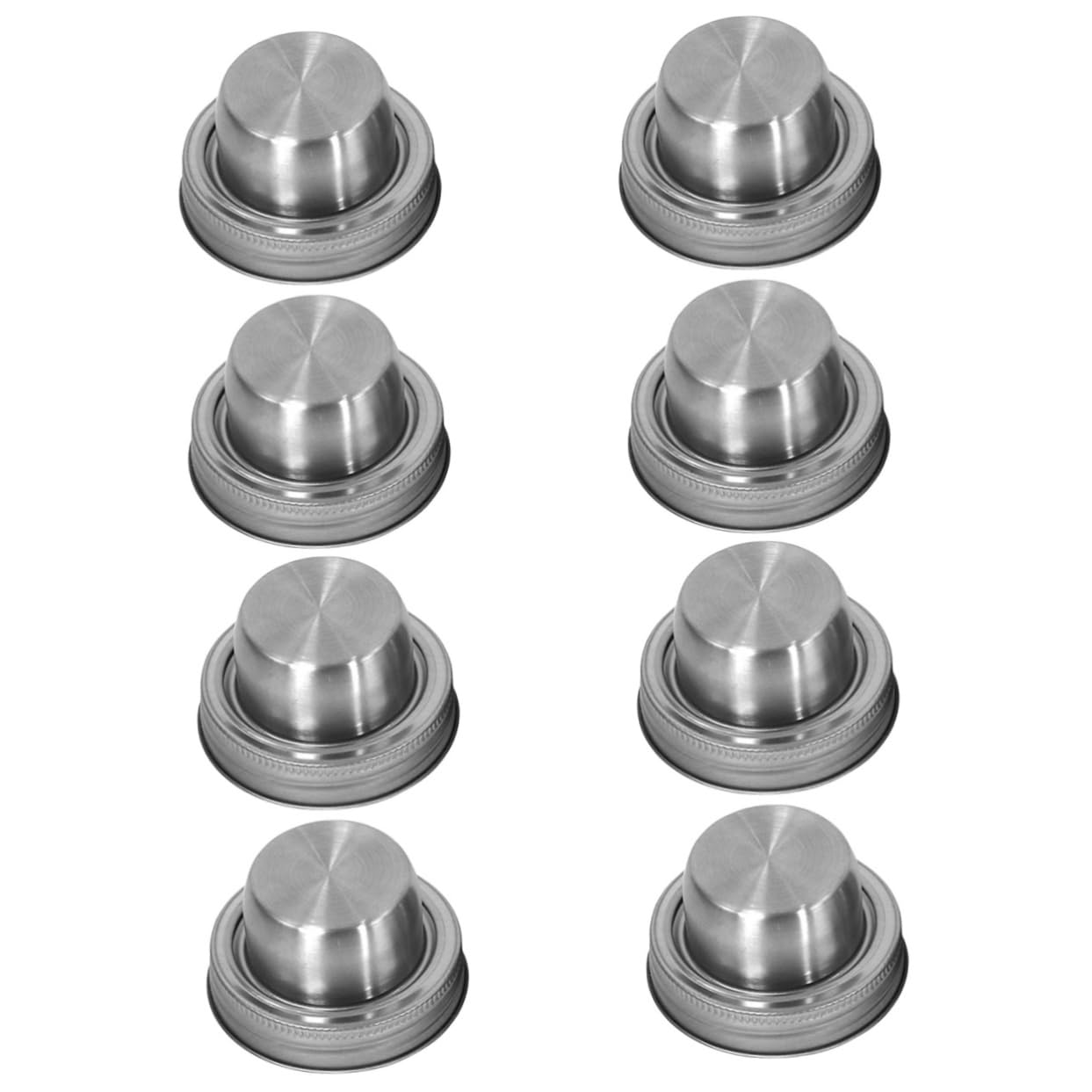 ULTECHNOVO Lot De 4 Couvercles De Bocaux Mason En Acier Inoxydable Robustes Pour Assaisonnements Épices Sel Poivre Sucre Farine 2 Pièces X 4