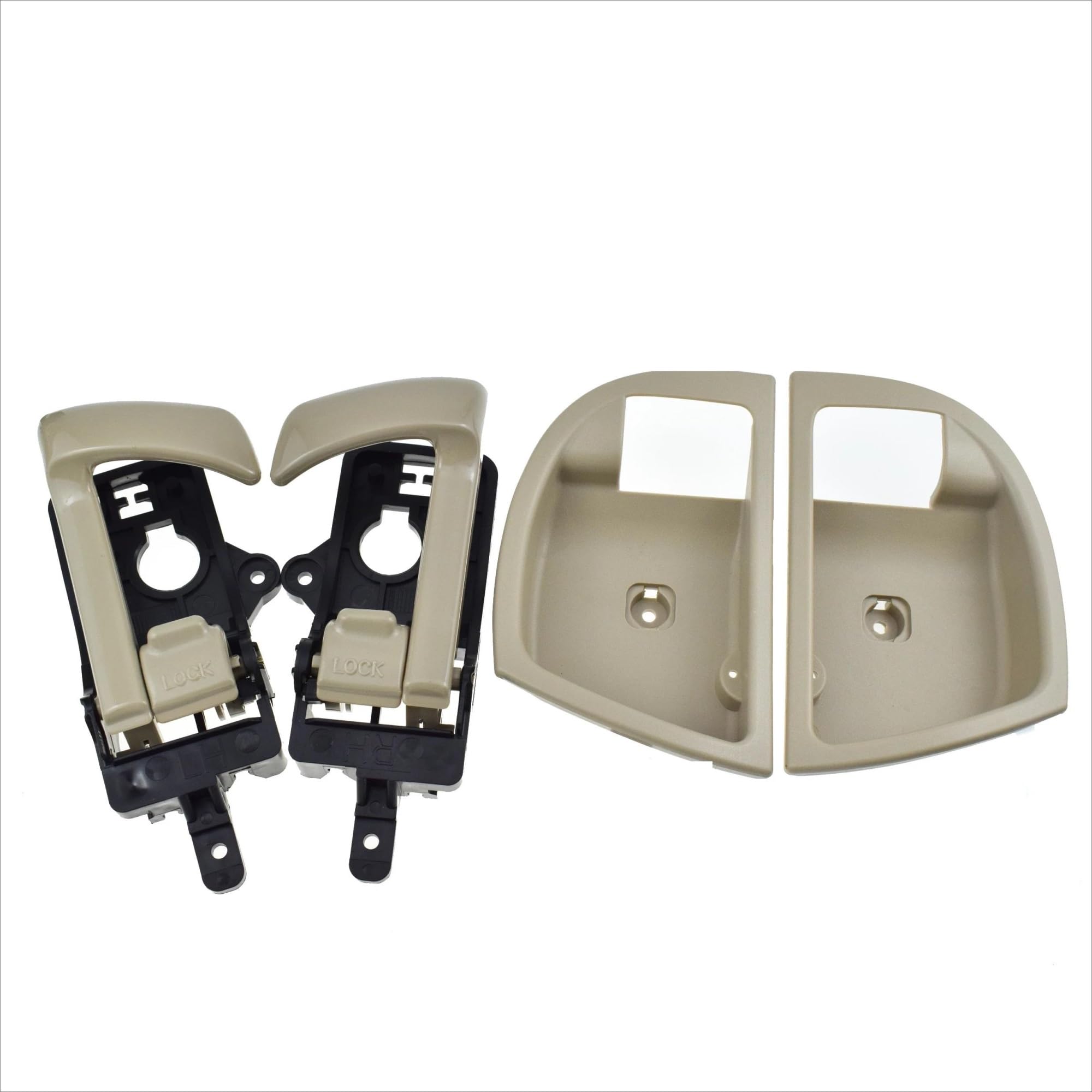 NOHEEU 1/2 4 Pcs Inside Door Handle for Hyundai for Santa Fe .4L 3.5L 2007-2012 Front Rear Left Right(LH RH w Frame7)