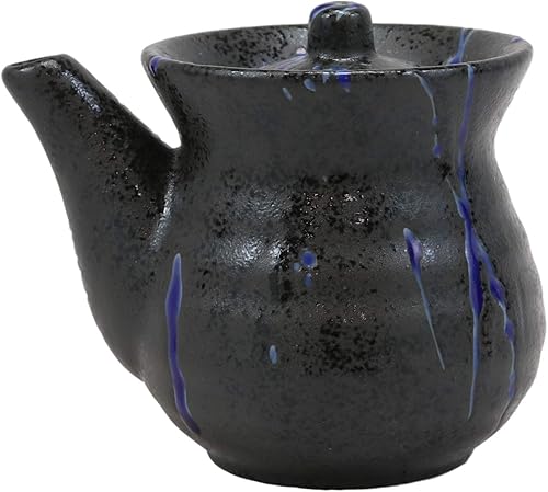 Miniatura 3 de Ebros Blue Veins - Frasco dispensador de condimentos de Shoyu, tradicional y elegante, con curvas, japonés, con curvas, vinagre de porcelana