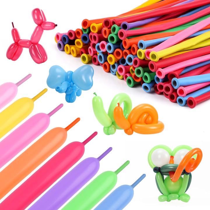 Lot de 200 ballons multicolores, longs à mouler, en latex, 30 cm, bricolage, décoration de fête (couleur aléatoire)