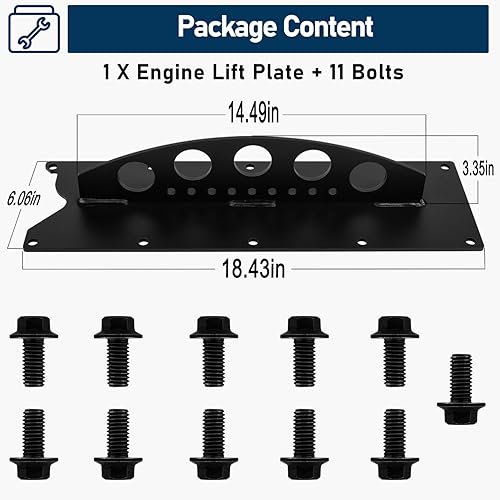 Miniatura 5 de Placa de elevación del motor LS para grúa de elevación del motor compatible con Chevy LS Series LSX LS LS1 LS2 LS3 LQ4 6.0 6.2 5.3 4.8 Gen III IV