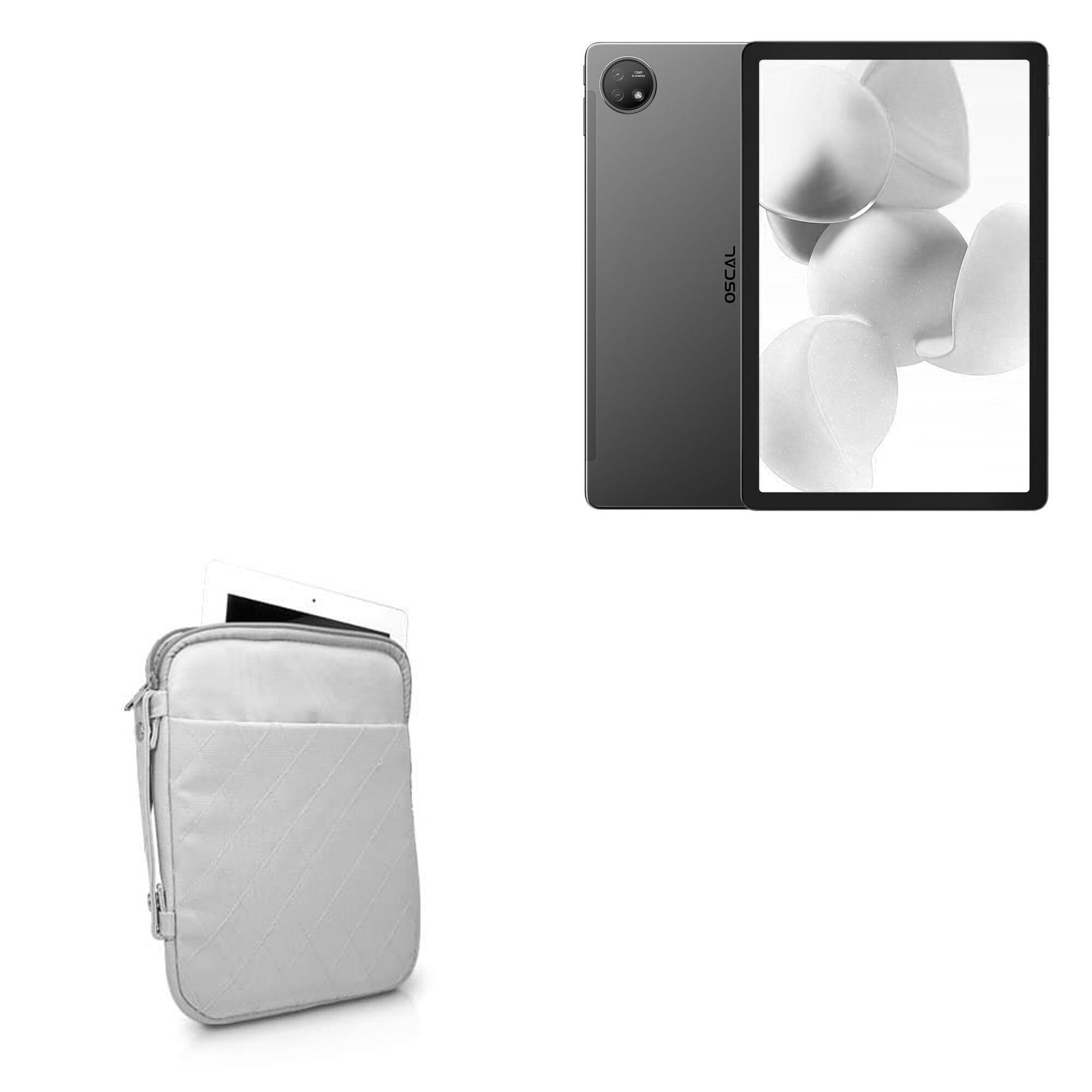 BoxWave Case Compatible with Blackview Oscal Pad 18 - Quilted Carrying Bag, Soft Synthetic Leather Cover w/Diamond Design - Cool Grey