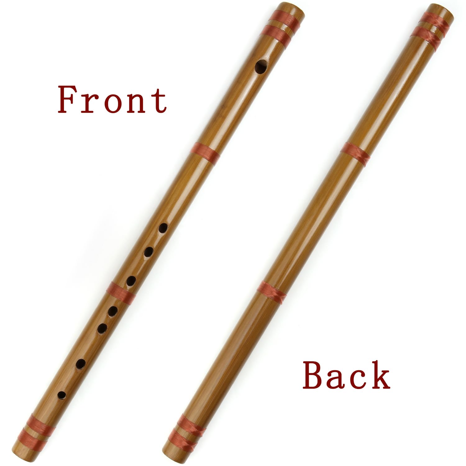 SUTILA Flûte japonaise Shinobue 7/8 hon faite à la main en bambou (7hon avec ligne rouge)