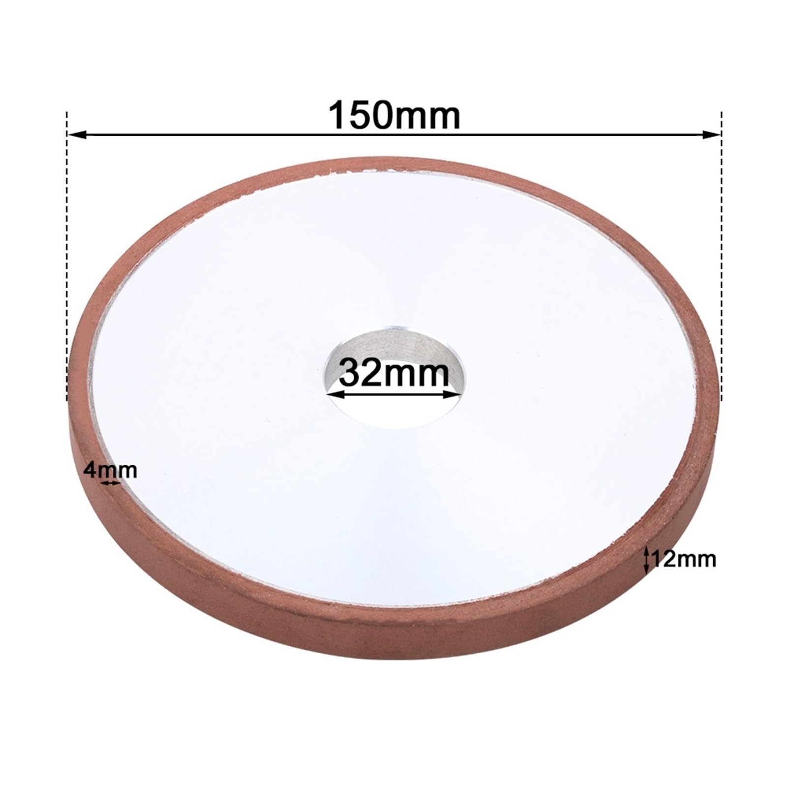 Muela de diamante de 150 mm - Disco de pulido plano con resina de 6-25 mm de espesor, for rectificado de precisión y desbaste.(150Grit 150x12mm)
