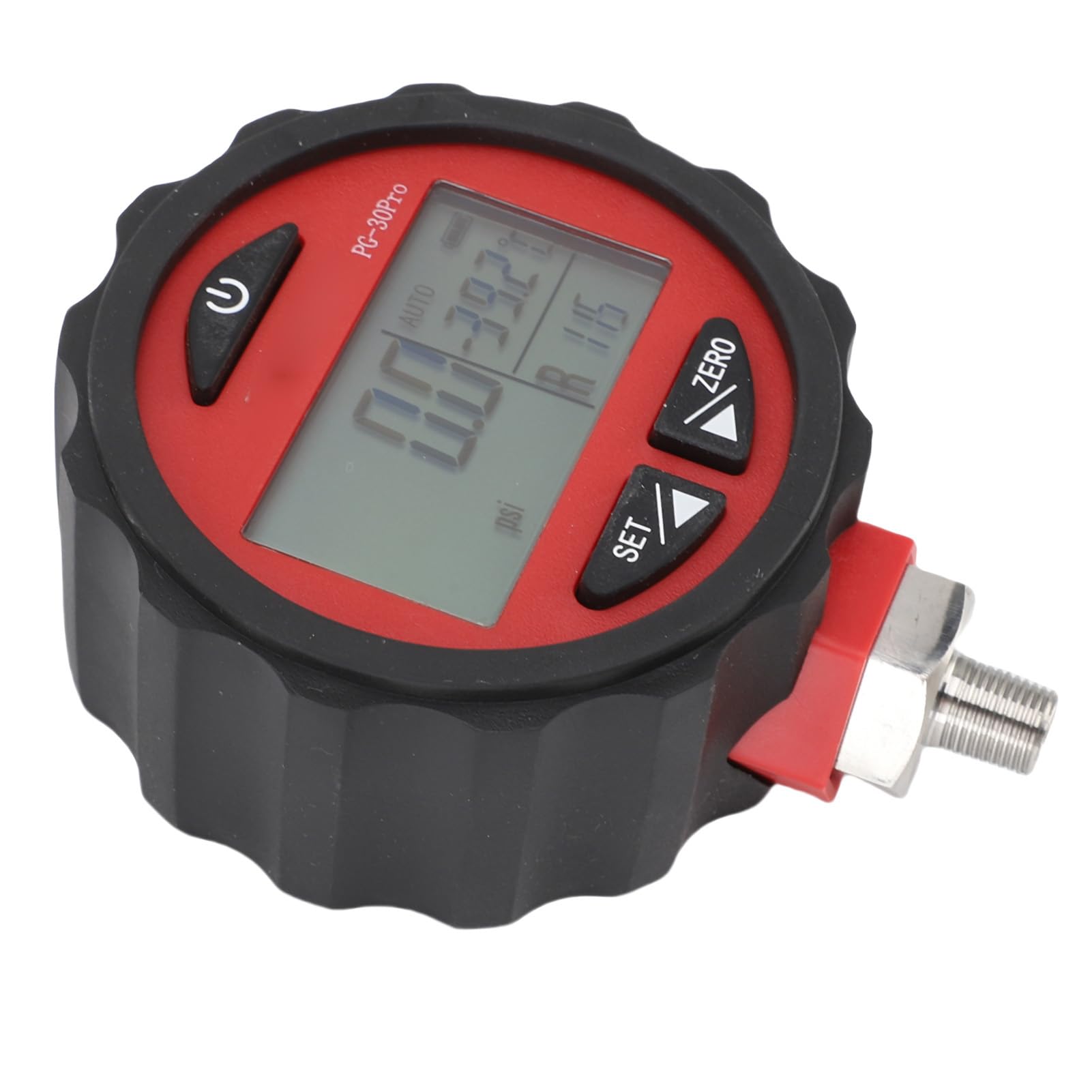 Fabater Probador de Presión Digital 1/8 Npt Recordatorio de Luz de Sobrecarga Pantalla LCD Roja para Uso Industrial
