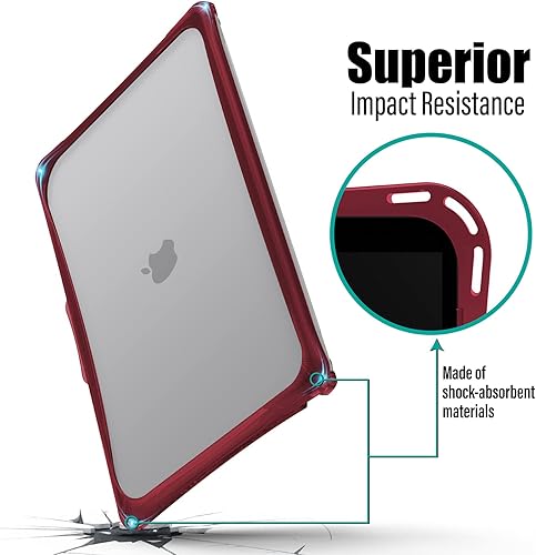 Miniatura 3 de IBENZER Hexpact - Funda compatible con MacBook Air de 13 pulgadas 2022 2021 2020 M1 A2337 A2179 A1932, funda resistente con cubierta de teclado,