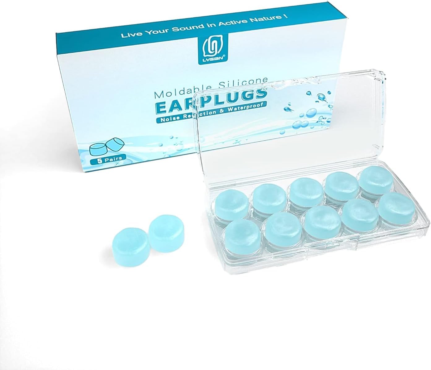 LYSIAN Ultra Soft Moldable Ear Plugs for Sleeping and Swimming Adults and Kids - Reusable Noise Cancelling Earplugs for Sound Blocking, Snoring, Study