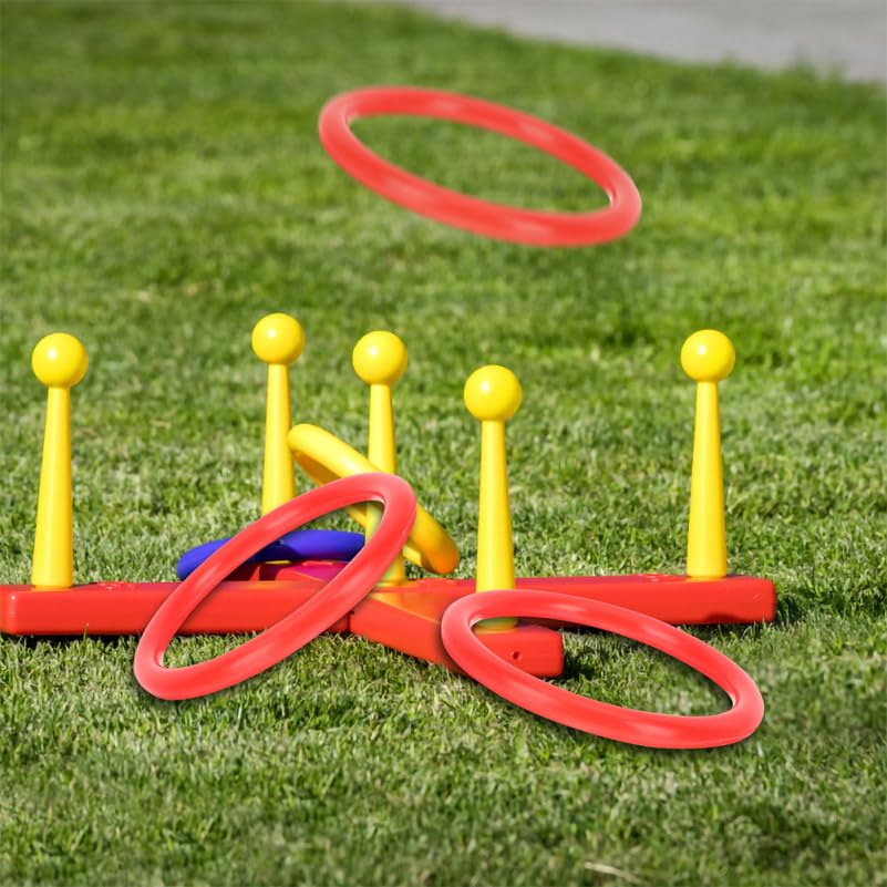 Healeved Jeu de Lancer D'anneaux en Plastique Rouge 20 Pièces Anneaux à Lancer 8 Cm de Diamètre, Interactif D'extérieur pour Garçon et Filles, Jeu de Coordination Œil-Main et Activités