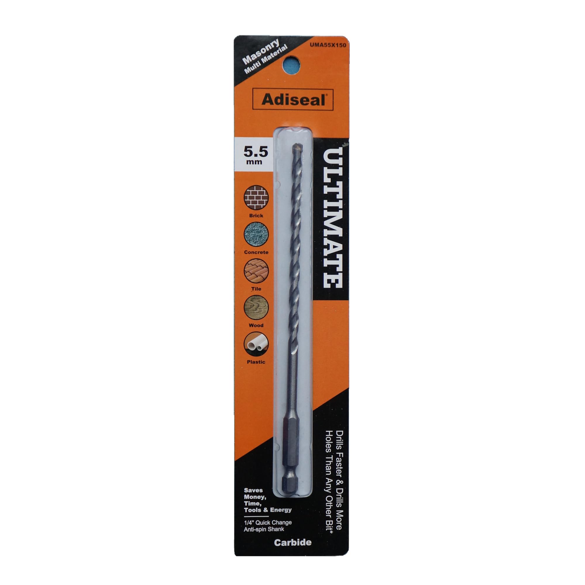 Ultimate Masonry Multi-Material Carbide Drill Bit 5.5mm. Drill Faster, Quieter & Safer.