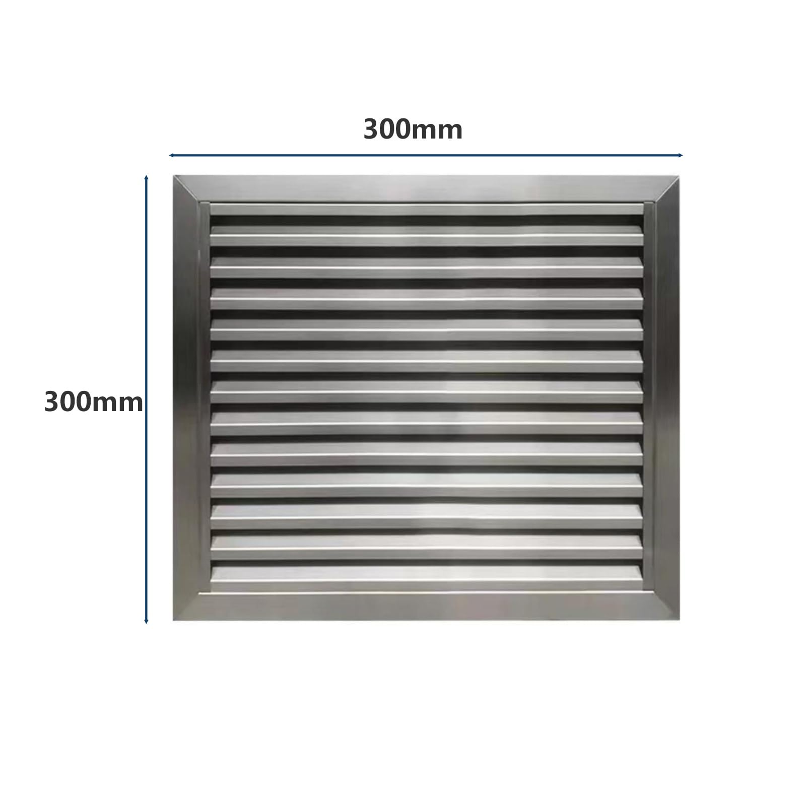 Regenfeste Fensterläden aus 304 Edelstahl, Lüftungsgitter für Luftzirkulation, Badezimmer-Abluft-Wandlüftungen, 350 mm – langlebiges und witterungsbeständiges Design
