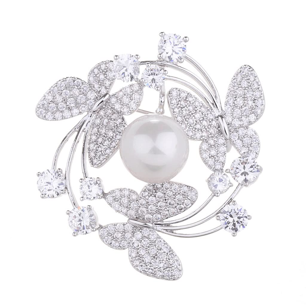 Brosche mit Schmetterlingskranz, Schmuck, Anstecknadel, großzügige Brosche mit Edelsteineinlagen
