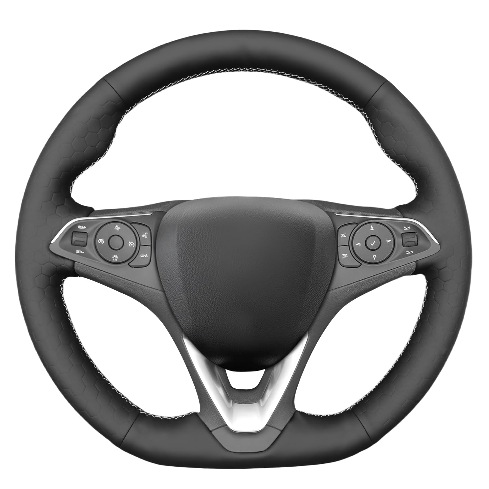 MEWANT Funda de Volante a Medida para Coser Opel Astra | volante compatible con Opel Astra (K) / Combo / Corsa (E|F) / Grandland X / Insignia (CT) B Transpirable Duradero