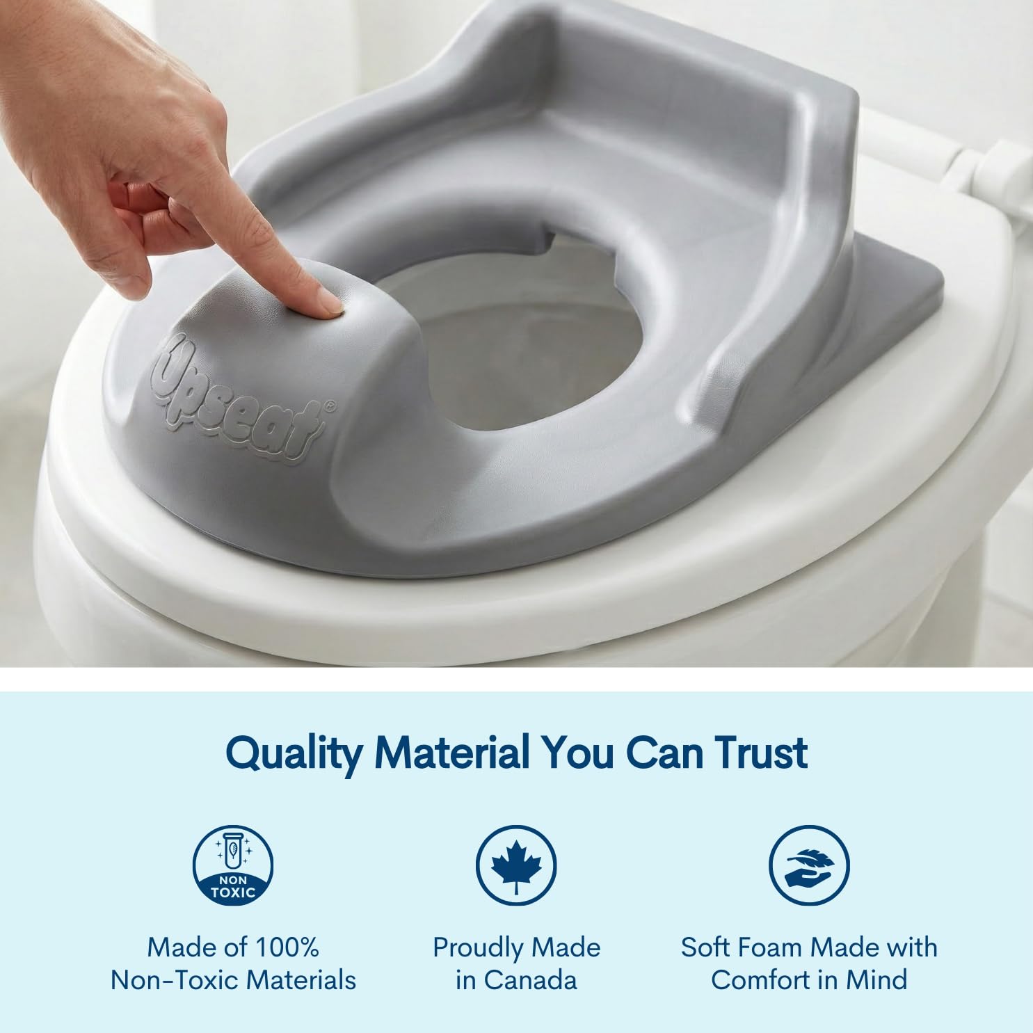 Upseat 3-in-1 Ergonomic Potty Training Set – Toddler Potty Chair, Toilet Training Seat with Step Stool, Soft Sit Trainer, Built-in Splash Guard, Squatting Design, Easy Clean