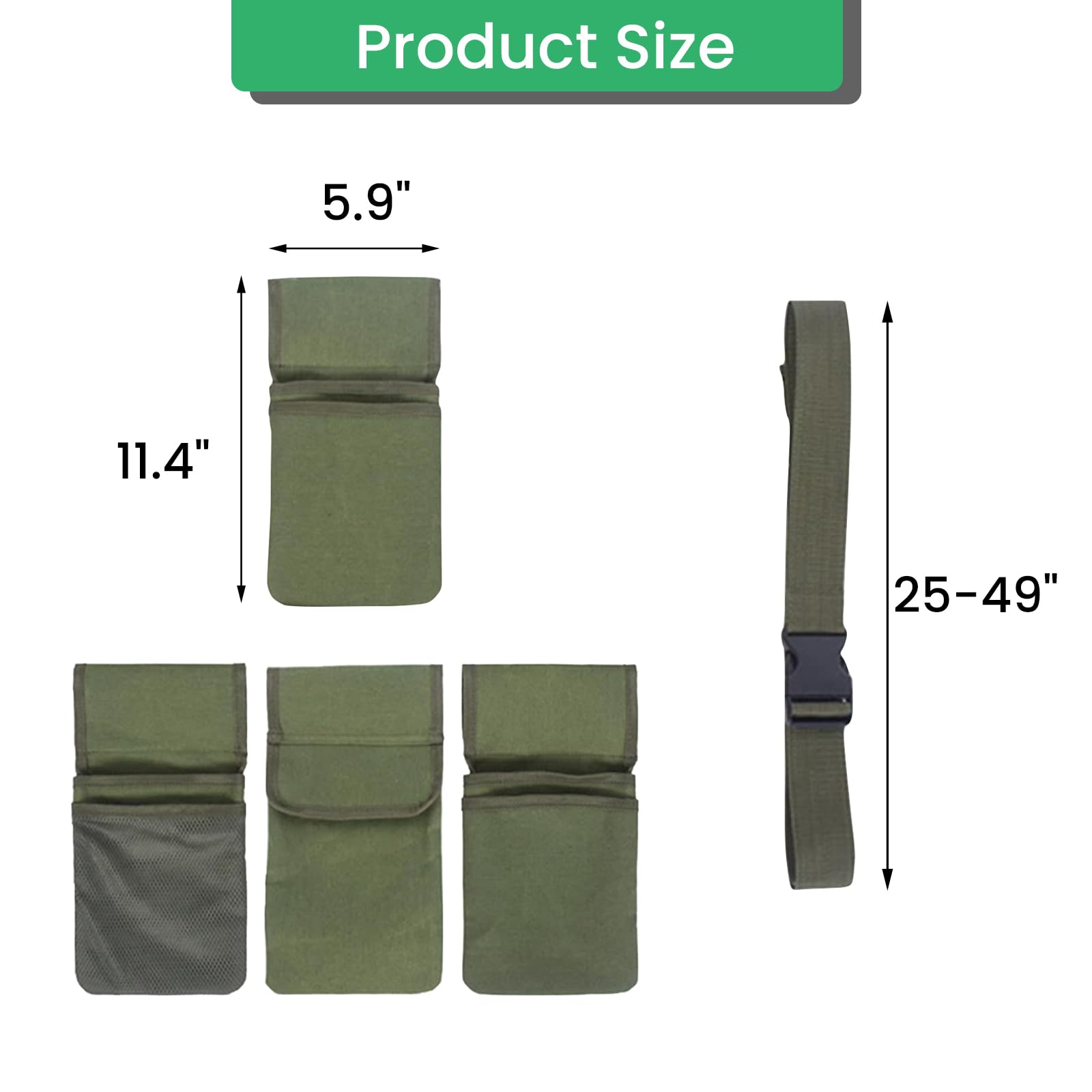 Borsa da cintura per attrezzi da giardinaggio, in tela, organizer da appendere, con 4 tasche, impermeabile