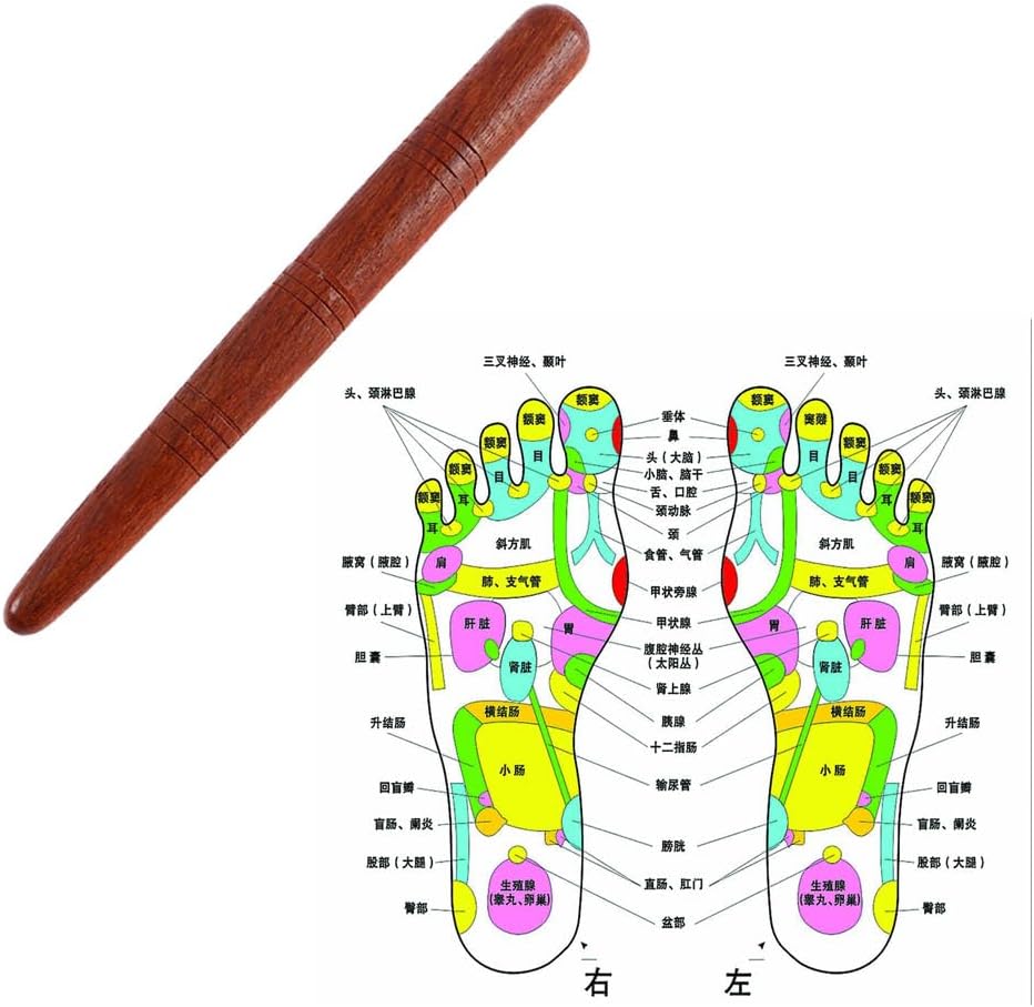 2Pcs Traditional Thai Massage Stick,Wooden Relax Massage Foot Stick Feet Spa Point Point Manual Health Tool for Home Travel
