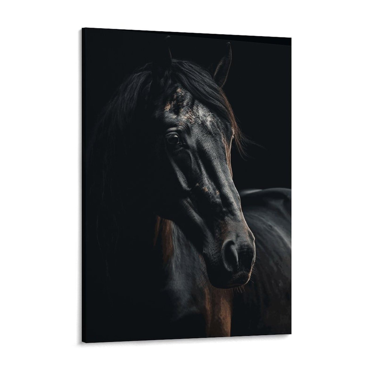 NTVOWPZO A Dark Horse Canvas Wall Art for Bedroom 18x24inch Canvas Prints Artwork for Walls Modern Picture Artwork Painting for Living Room Aesthetic Wall Paintings for Bathroom Kitchen Office Decor