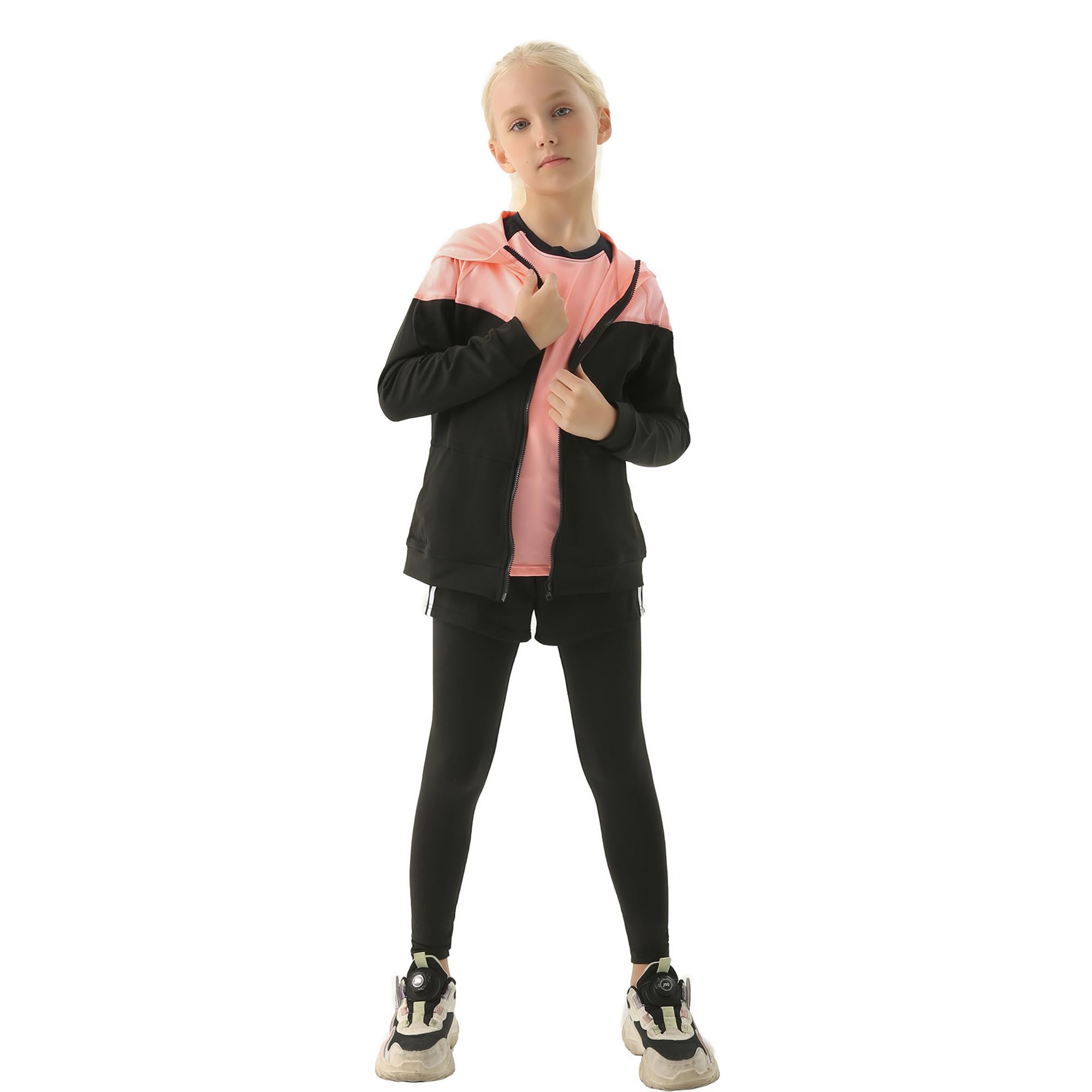 Kinder Mädchen Trainingsanzug 2/3 tlg Sportanzug Jogging Bekleidungsset Freizeitanzug (Shirt + Hose) Training Laufen Fußball Basketball Trikots Yoga