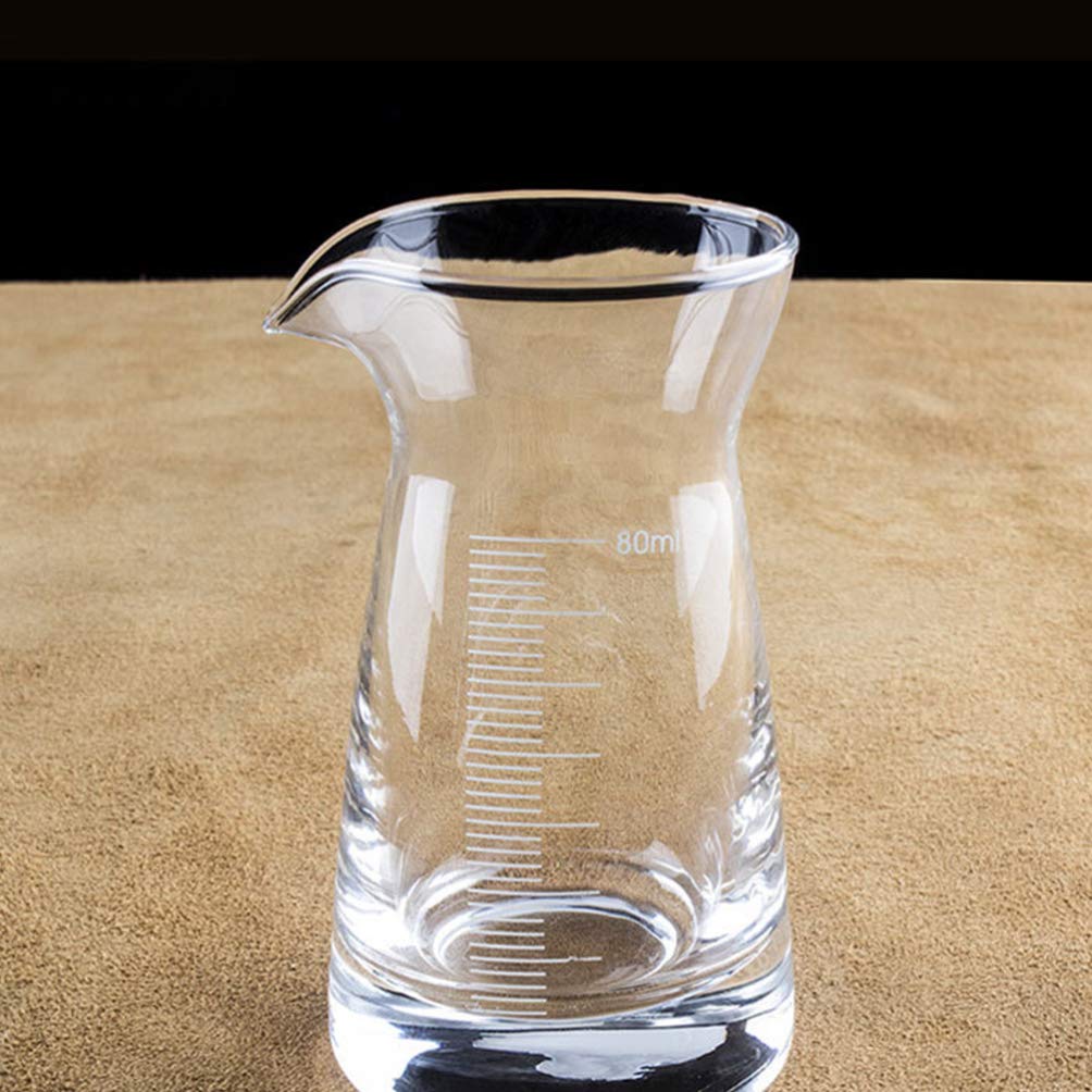 Hemoton 6 Uds. Vaso Jigger de vidrio Copas de vino Copa de medida de bebida Mini taza de medición, jarra de espresso, tazas de sake japonesas, taza de vino verter sobre cafetera para fiesta de bar