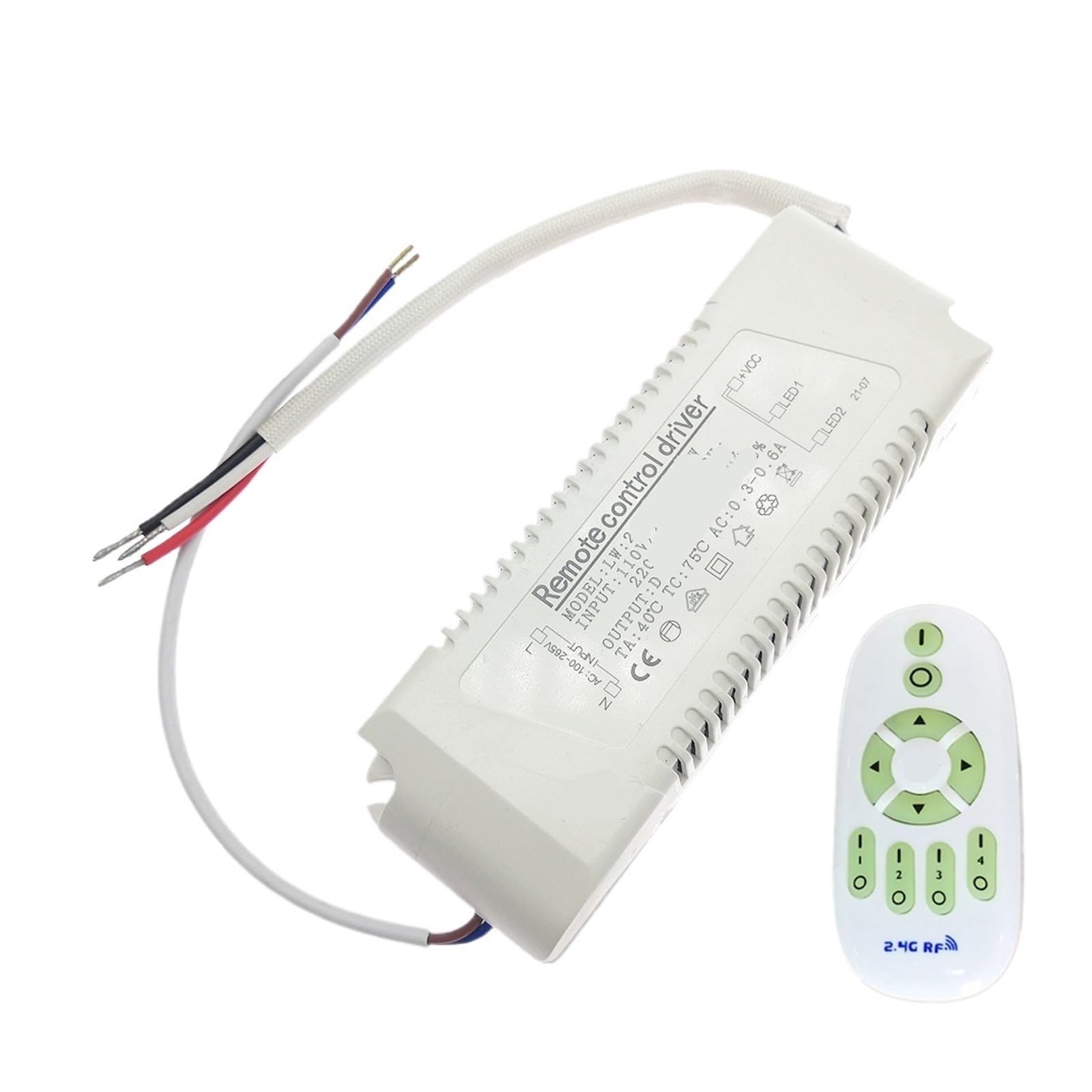 Leddriver Drive Power Supply Ballast Starter Flat lamp Downlight Constant Current 38w48w60w88w(70-80w Big pin Female Plug)