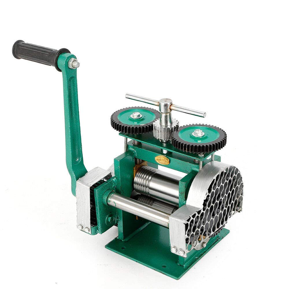 Commercial 85mm Rolling Mill Machine Rollers Metal Sheet Wire Flat Jewelry Press Tool DIY Repair Manual Combination (Green)