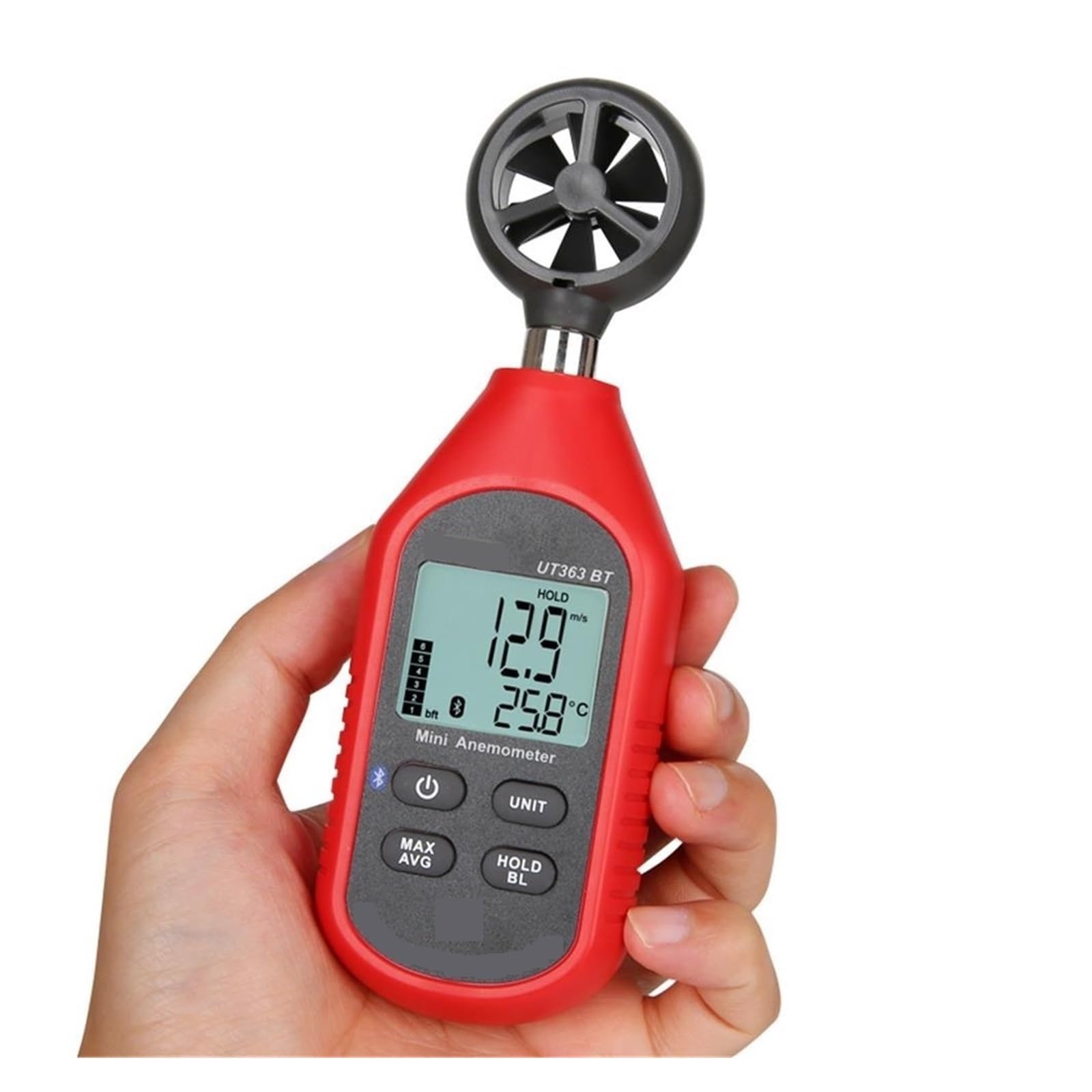 Cyfrowy Anemometr Tester Temperatury Pomiaru Prędkości Wiatru Z Podświetleniem LCD Precyzyjny Pomiar(UT363BT)