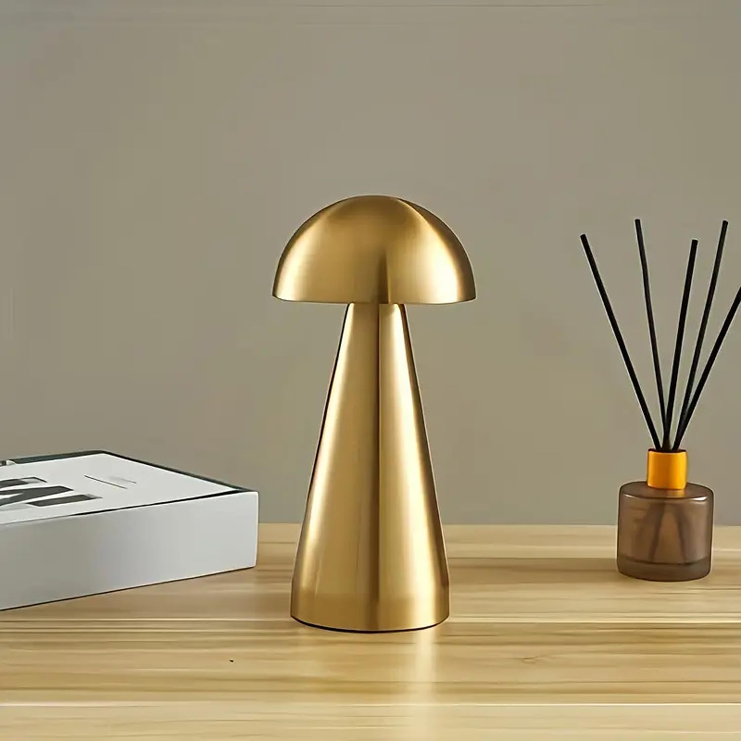 GITGRNTH Table Lamp with Three Colour Stepless Dimming Light, Modern Decorative Desk Lamp, Soft Warm Light for Bedroom, Living Room, Study Room, Office, Nightstand Unique Design, Rechargable-image-11