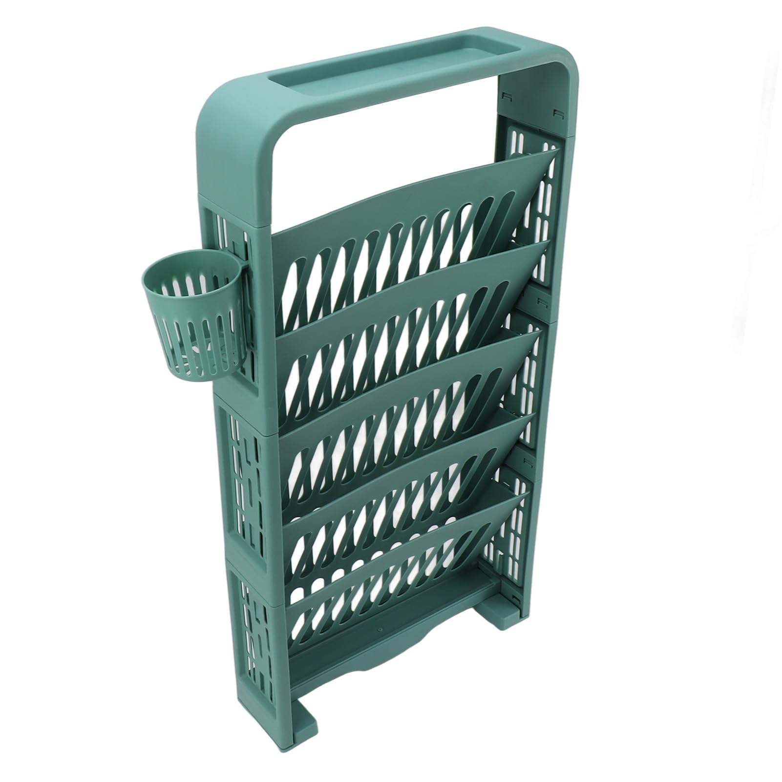 Scaffale Girevole a 6 Ripiani, Carrello Contenitore Stretto con