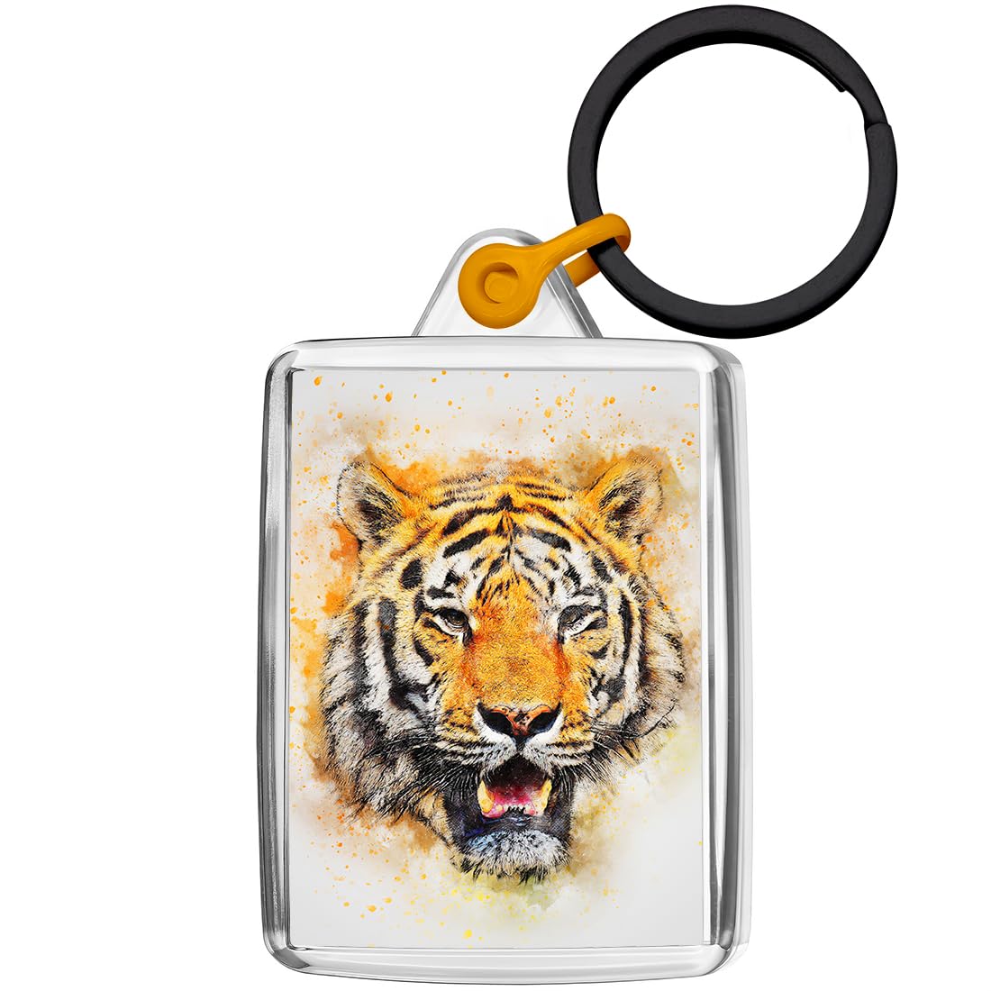 Pixly Unisex Clear Pixly® Tiger Art Keyring Key Fob Keychain Keepsake Fun Gift For Him Her