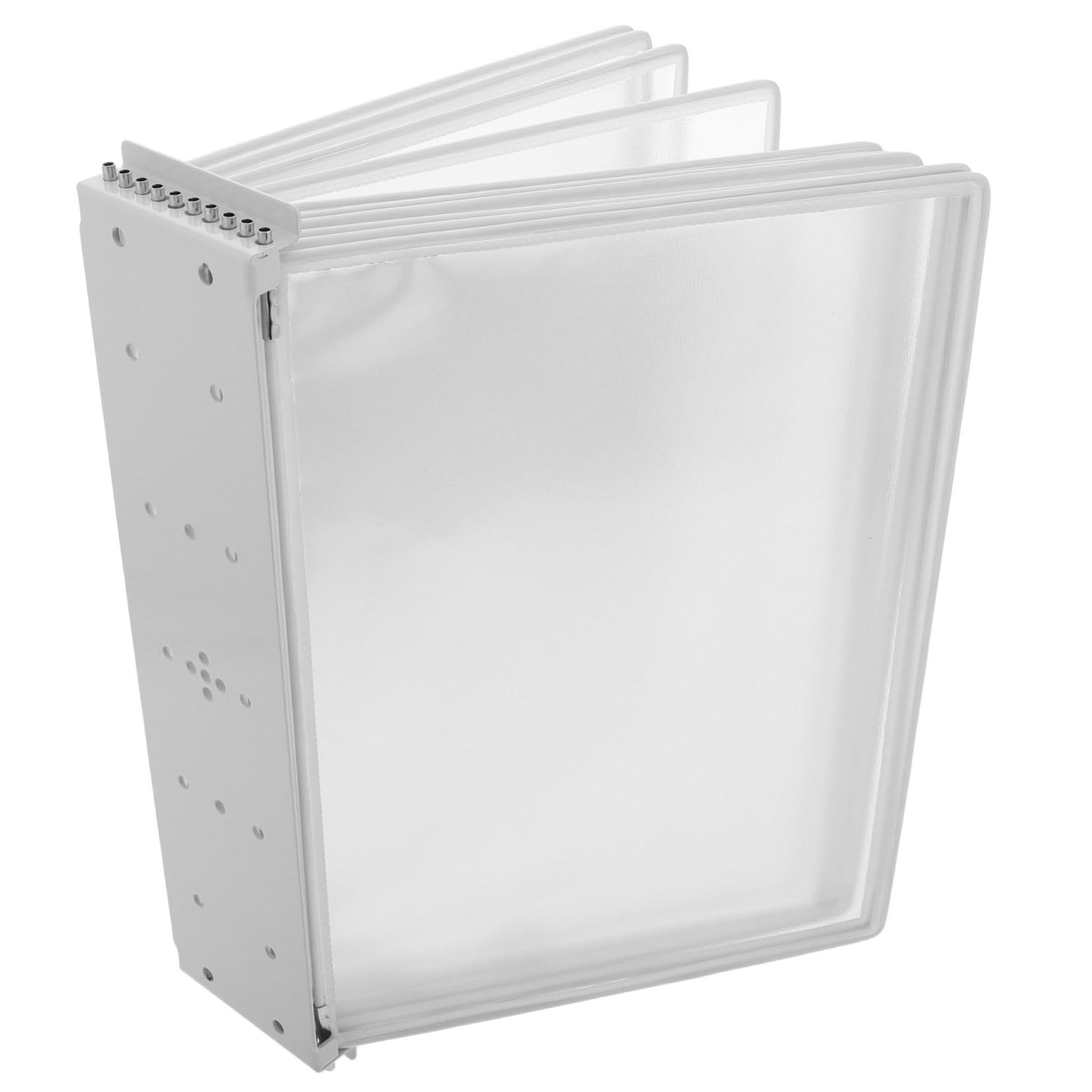 Cabilock Elegant White 10-page Wall Mount File Holder A4 Document Organizer Easy Access Display for Office