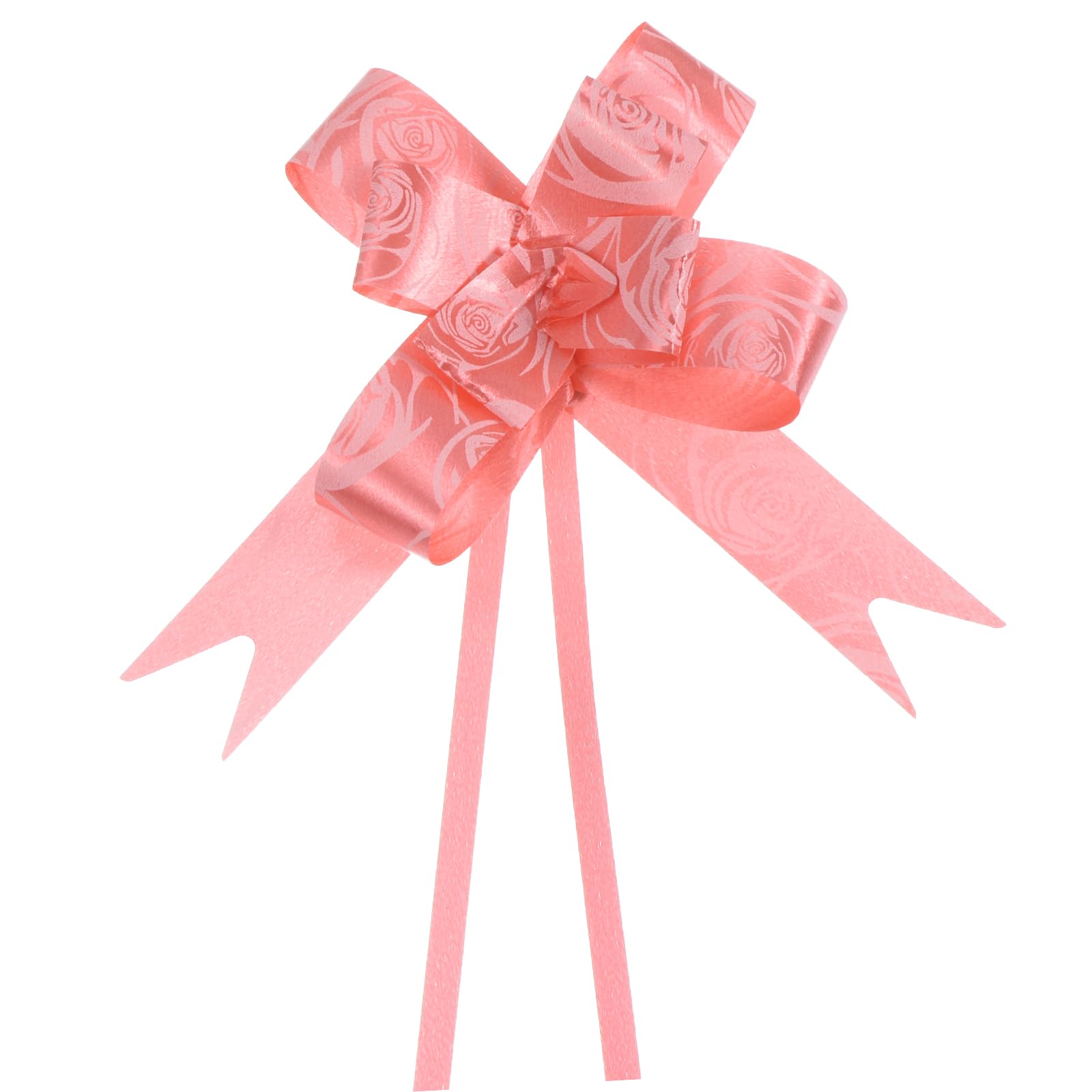 M METERXITY 200 Pack Pull Bows - Presents Wrap String Bow Ribbons Rose Pattern Decorative Bows Ties Apply to Wedding/Party/Birthday/Decoration, (13 Inch Red)