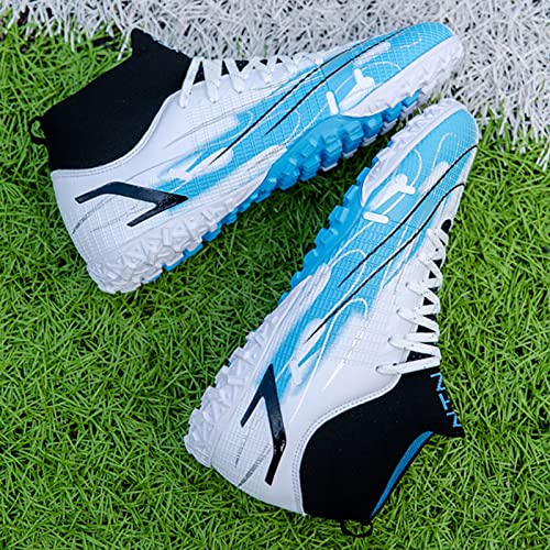 Chuteiras de Futebol Juvenil,Profissional Topo Alto Amarrado TF Chuteiras de Futebol de Relva Homens