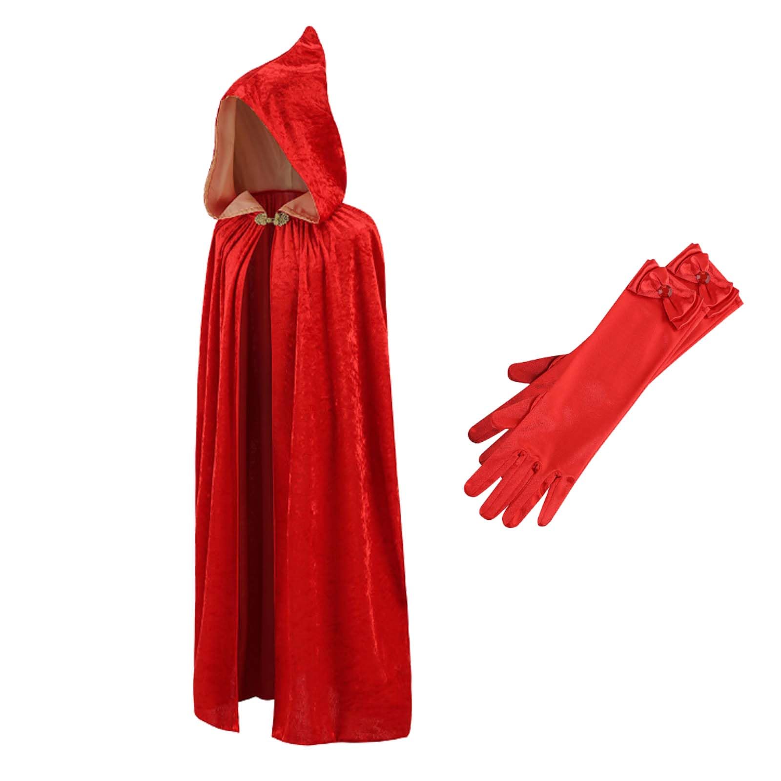 Snapklik.com : Kids Red Hooded Cloak Cape Robe Red Riding Hood Costume ...