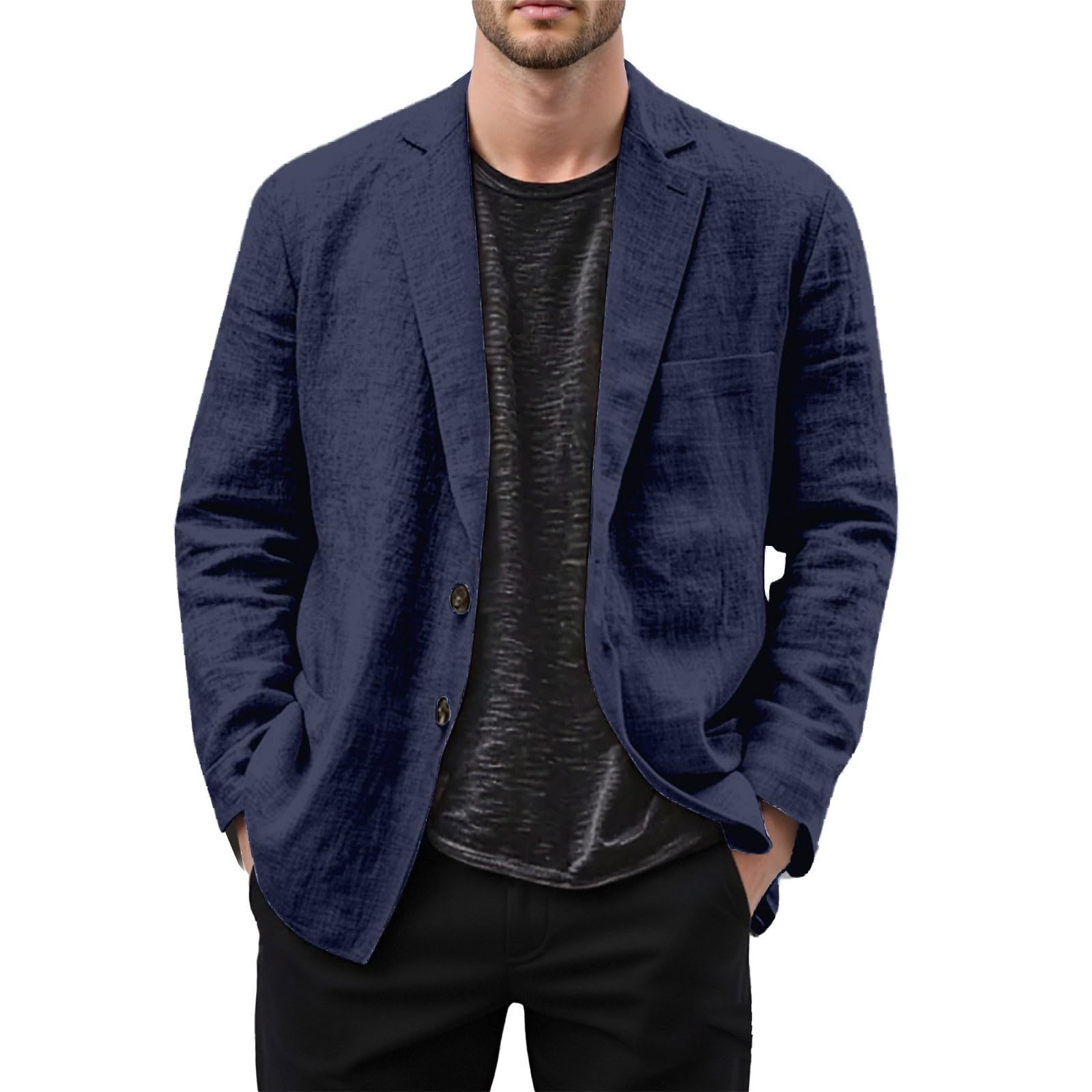 Blazer, giacca da uomo in lino, leggera, traspirante, oversized Locker sportiva, per il tempo libero, per le attività all'aria aperta, morbida, comoda, per le mezze stagioni, versatile, slim fit
