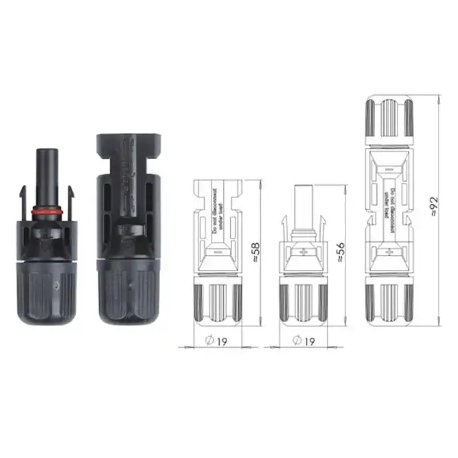 NAUCI Solar Verlängerungskabel für Solarpanel - Solarkabel mit PV Stecker/Buchse - Photovoltaik-Stecker - Kabel 4 mm² / 6 mm² - Solarstecker, Länge:2X 20M 6mm² inkl. 0% MwSt. gem. § 12 Abs. 3 UStG