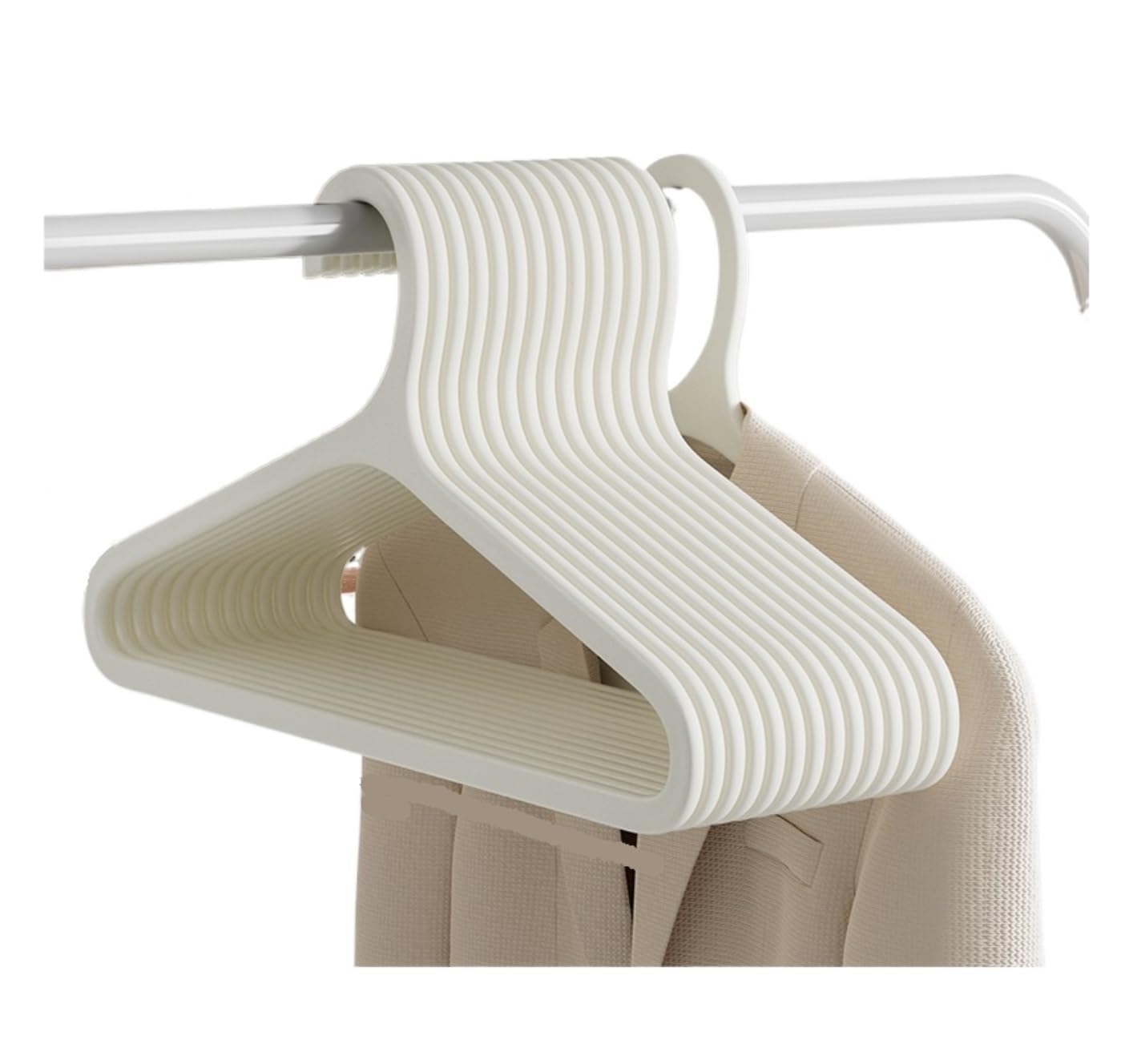 Perchas Armario Vestidor Perchas Sencillas Antideslizantes con Diseño Que Ahorra Espacio For Chaquetas, Pantalones Y Camisas Duraderas Ahorra Espacio(White,30pcs)