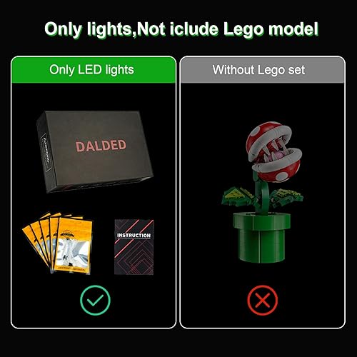 Miniatura 2 de Kit de iluminación LED para Lego Super Mario Piranha, luz LED compatible con modelos de bloques de construcción Lego 71426 (no incluye juego de Lego)