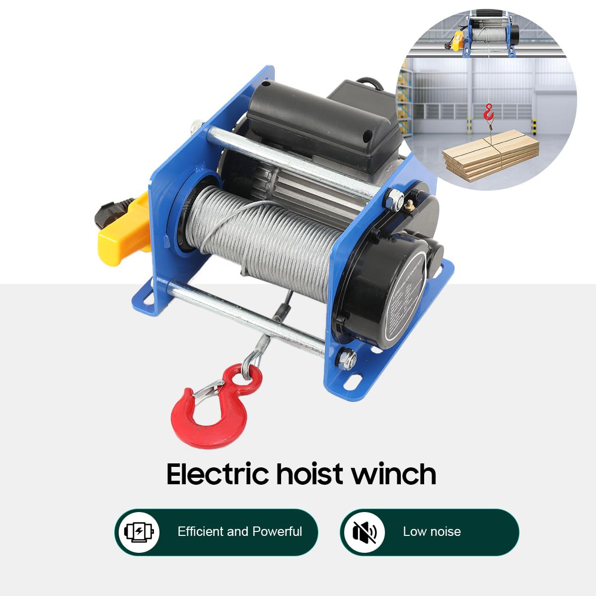220V Elektrowinde Motorheber 200-400Kg Elektrischer Hebezug Hubwinde Aufzug Haushalt Gebäude, Kleiner Kran Mit Winde For Schwere Lasten Garage Fabrik Lager, Einseil- Doppelseil, Hubhöhe 30M