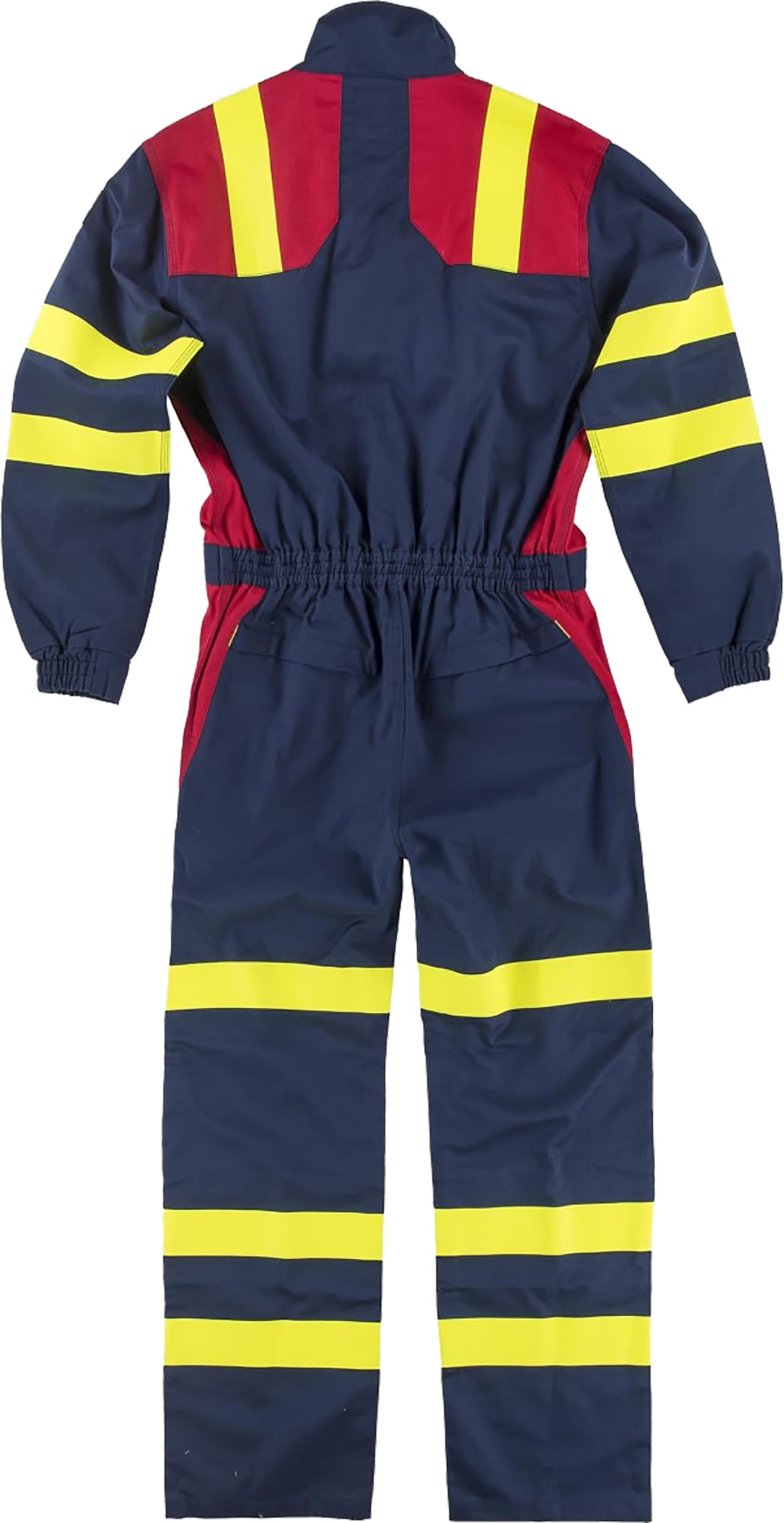 WORKTEAM C5099 Buzo o Mono Ignífugo Combinado, Antiestático con protección para Soldadura y Arco Eléctrico, Visibilidad Realzada, Cintas Fluorescentes Amarillas y Triple Costura. Unisex