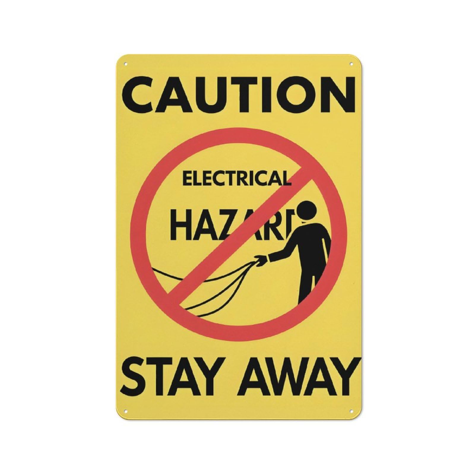 peiyeety Caution Electrical Hazard Stay Away Metal Tin Sign Electrical Safety Wall Art for Power Plants Utility Rooms Industrial Facilities Aluminum Warning Plaque for Shock Risk8×12 Inch