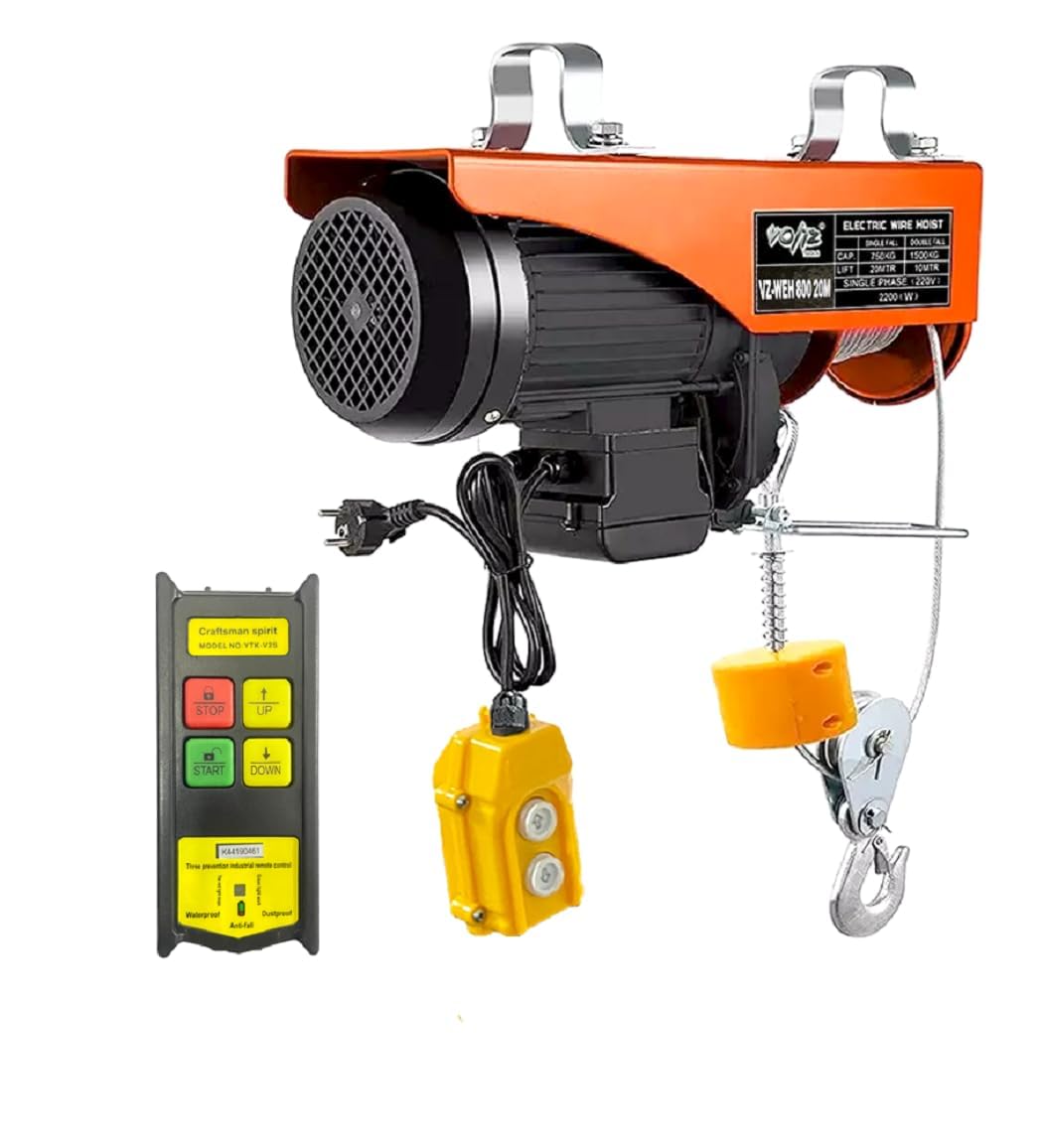 voltz vz-weh 800x20mtrs copper winding wireless mini electric hoist for small job works and domestic use wireless hoist