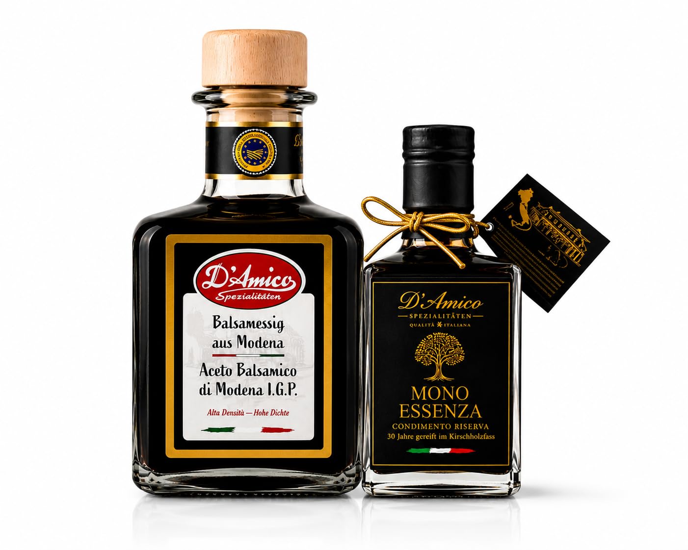D’Amico Geschenkset – Aceto I.G.P. & Mono Essenza – 250 ml + 100 ml | Zwei italienische Premium-Spezialitäten in einem exklusiven Geschenkset