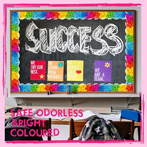 Image of 60 Feet Bulletin Board Borders, Self Adhesive Confetti Scalloped Rolled Border Trim Colorful Decoration with Strong & Permanent Adhesive for School, Classroom Offices Wall, Desks, Windows, Doors