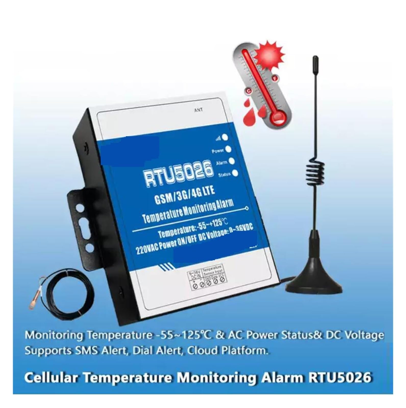 Kit Cancello Scorrevole, Gateway allarme monitoraggio temperatura GSM 3G 4G LTE SMS Modbus RTU(Kit3 3G)