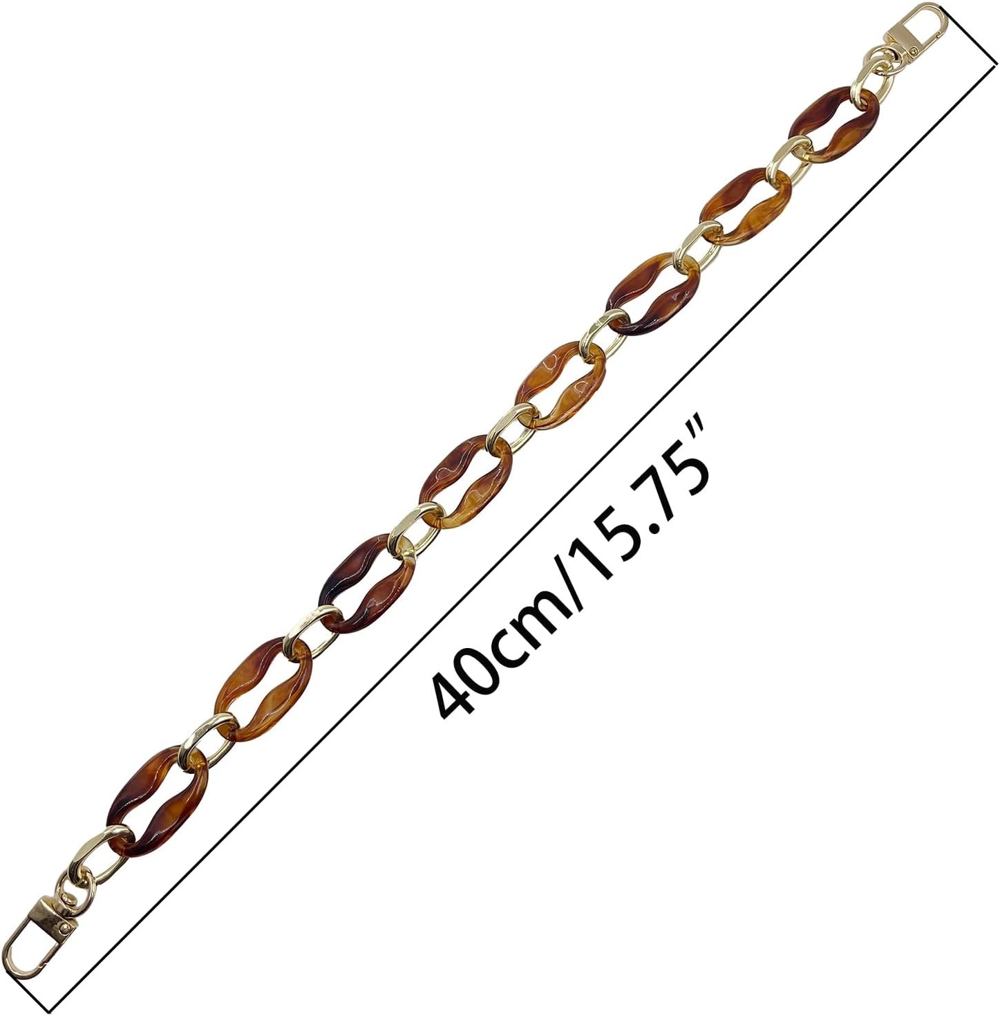 15.7 inch Purse Chain Strap Replacement Acrylic Purse Handle Stylish Bag Charms Chain Handbag Accessories DIY Craft(Amber) - Image 3