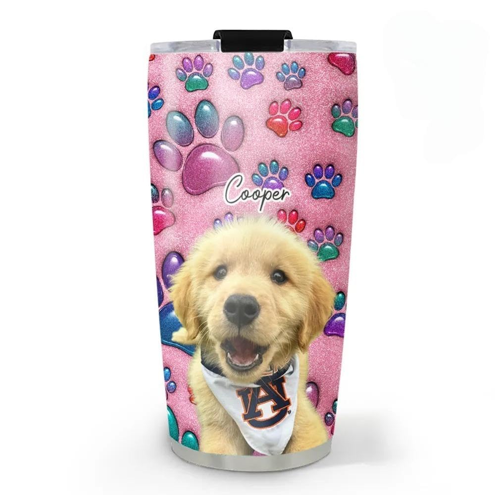 Custom Photo 3D Inflated Effect 20oz Tumbler Cup Gift for Dog Mom Mama Women for Dog Lovers on